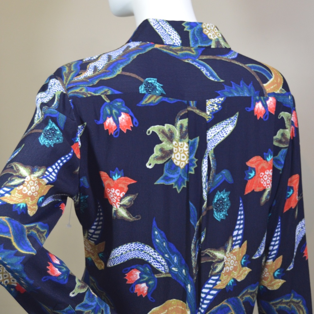 Maje Navy Rimbaud Baroque Print Blouse – Size S – NWT - Picture 12 of 14